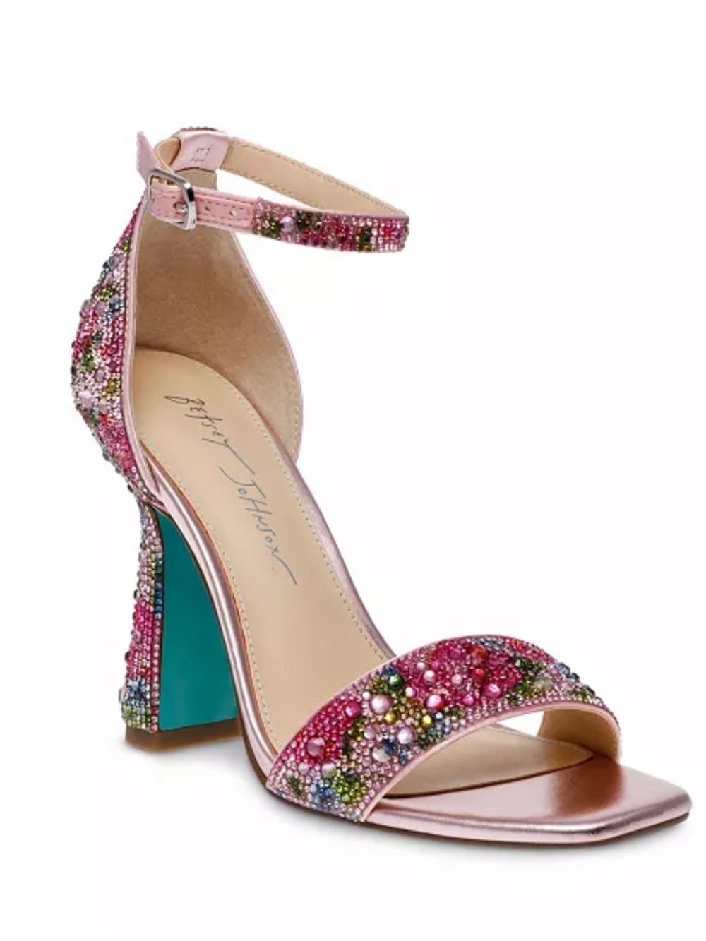 Betsey Johnson Dani Heeled Sandals In Floral Multi Women's Size 8M New In Box